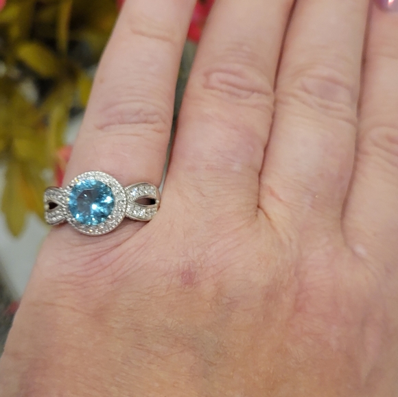 NWT 4ct Genuine flawless aquamarine ring 925 Sterling Silver. Stunning. 7 - Picture 8 of 13